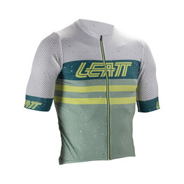 LEATT Tricou de ciclism cu mânecă scurtă - MTB ENDURANCE 6.0 - verde/gri