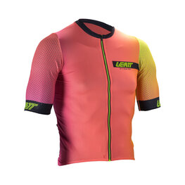 LEATT Tricou de ciclism cu mânecă scurtă - MTB ENDURANCE 6.0 - portocaliu/galben
