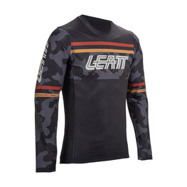 LEATT Tricou de ciclism cu mânecă lungă de vară - MTB GRAVITY 4.0 - negru