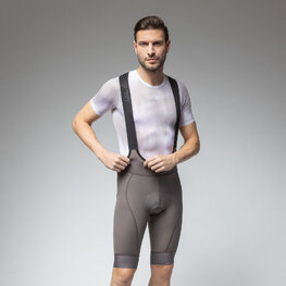 ALÉ Pantaloni scurți de ciclism cu bretele - MAGIC COLOUR PR-E - maro