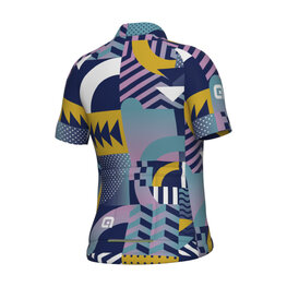 ALÉ Tricou de ciclism cu mânecă scurtă - KID GAMES - roz/turcoaz/galben
