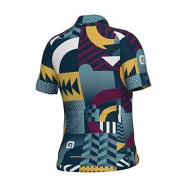 ALÉ Tricou de ciclism cu mânecă scurtă - KID GAMES - mov/turcoaz/galben