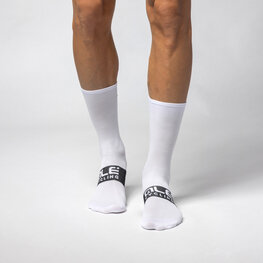 ALÉ Șosete clasice de ciclism - FOLLOW ME  - alb