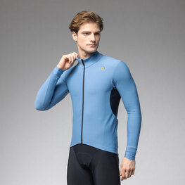 ALÉ Tricou de cilism pentru iarnă cu mânecă lungă - KLIMATIK K-IDRO - albastru deschis