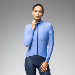 ALÉ Tricou de cilism pentru iarnă cu mânecă lungă - KLIMATIK K-IDRO - albastru deschis