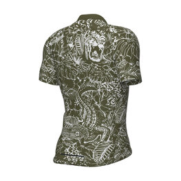 ALÉ Tricou de ciclism cu mânecă scurtă - SAFARI PRAGMA - verde/alb