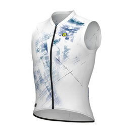 ALÉ Tricoul de ciclism fără mâneci - MIRROR PR-E - alb/albastru
