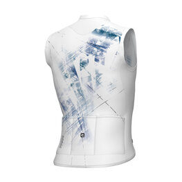 ALÉ Tricoul de ciclism fără mâneci - MIRROR PR-E - alb/albastru