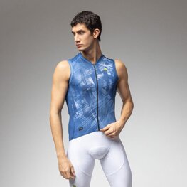 ALÉ Tricoul de ciclism fără mâneci - MIRROR PR-E - albastru