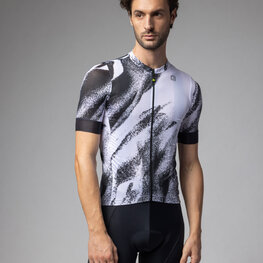 ALÉ Tricou de ciclism cu mânecă scurtă - TRACE PRAGMA - alb/negru