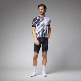 ALÉ Tricou de ciclism cu mânecă scurtă - TRACE PRAGMA - alb/negru