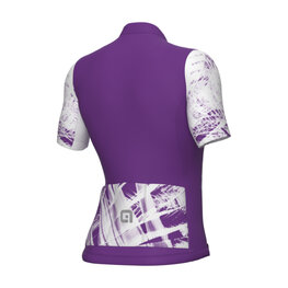 ALÉ Tricou de ciclism cu mânecă scurtă - PALM PR-E - ciclamen/alb