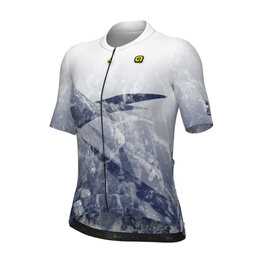 ALÉ Tricou de ciclism cu mânecă scurtă - QUARTZ PR-E - alb/albastru