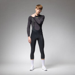 ALÉ Pantaloni de ciclism lungi cu bretele - PRAGMA WINTER 2.0 - negru