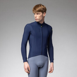 ALÉ Tricou de cilism pentru iarnă cu mânecă lungă - PRAGMA FONDO 3.0 - albastru