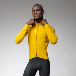 ALÉ Tricou de cilism pentru iarnă cu mânecă lungă - PRAGMA FONDO 3.0 - galben