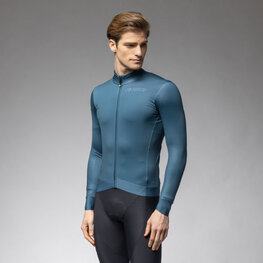 ALÉ Tricou de cilism pentru iarnă cu mânecă lungă - PR-E FOLLOW ME 2.0 - albastru