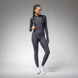 ALÉ Pantaloni de ciclism lungi cu bretele - R-EV1 VOLTAGE - antracit