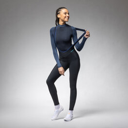 ALÉ Pantaloni de ciclism lungi cu bretele - KLIMATIK K-ATMO 3.0 - negru