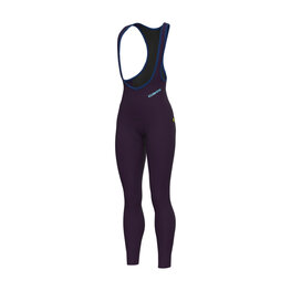 ALÉ Pantaloni de ciclism lungi cu bretele - KLIMATIK K-ATMO 3.0 - bordo
