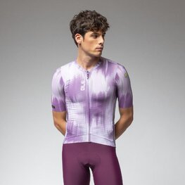 ALÉ Tricou de ciclism cu mânecă scurtă - PR-E ARGON - alb/mov