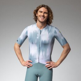 ALÉ Tricou de ciclism cu mânecă scurtă - PR-E ARGON - alb/albastru