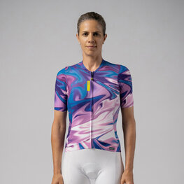 ALÉ Tricou de ciclism cu mânecă scurtă - SMOOTHIE - mov/albastru