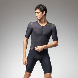 ALÉ Salopetă de ciclism - R-EV1 EAGLE - negru