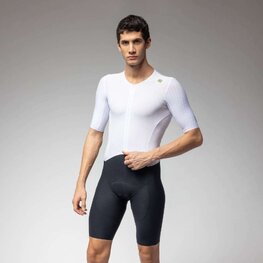 ALÉ Salopetă de ciclism - R-EV1 EAGLE - alb/negru