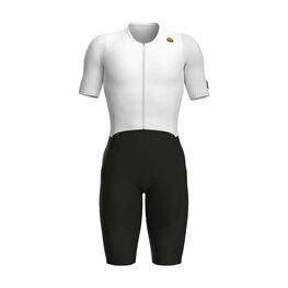 ALÉ Salopetă de ciclism - R-EV1 EAGLE - alb/negru