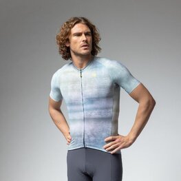 ALÉ Tricou de ciclism cu mânecă scurtă - OFF ROAD - GRAVEL TRACCIA - alb/albastru/mov