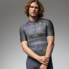 ALÉ Tricou de ciclism cu mânecă scurtă - OFF ROAD - GRAVEL TRACCIA - negru/galben/mov