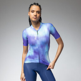 ALÉ Tricou de ciclism cu mânecă scurtă - PR-E ARGON - mov/albastru