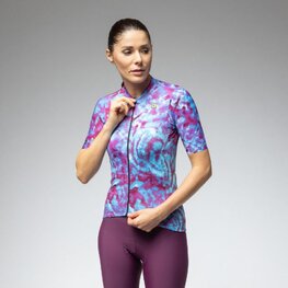 ALÉ Tricou de ciclism cu mânecă scurtă - PR-E CLOROFILLA - albastru/mov