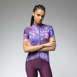 ALÉ Tricou de ciclism cu mânecă scurtă - PRAGMA LINFA - mov/albastru