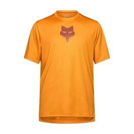 FOX Tricou de ciclism cu mânecă scurtă - RANGER HEAD - maro