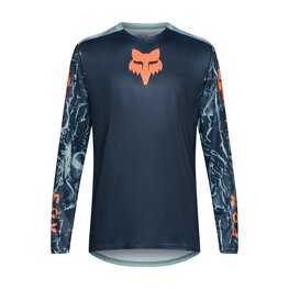 FOX Tricou de ciclism cu mânecă lungă de vară - RANGER IMAGE PRINT LS - albastru/albastru deschis