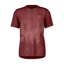 SCOTT Tricou de ciclism cu mânecă scurtă - TRAIL FLOW ZIP W - roșu