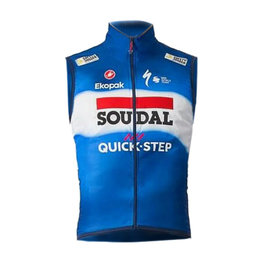 CASTELLI Vestă de ciclism - SOUDAL QUICK-STEP 2024 PRO LIGHT WIND - albastru/alb/roșu