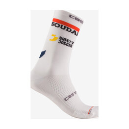 CASTELLI Șosete clasice de ciclism - ROSSO CORSA PRO 18 QUICK STEP 2025 - alb