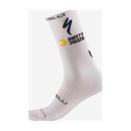 CASTELLI Șosete clasice de ciclism - ROSSO CORSA PRO 18 QUICK STEP 2025 - alb