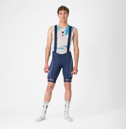 CASTELLI Pantaloni scurți de ciclism cu bretele - COMPETIZIONE 2 QUICK STEP 2025 - albastru