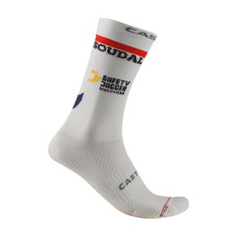 CASTELLI Șosete clasice de ciclism - ROSSO CORSA PRO 18 SOUDAL QUICK-STEP 2026 - alb
