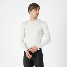 CASTELLI Tricou de ciclism cu mânecă lungă de vară - ESPRESSO - alb