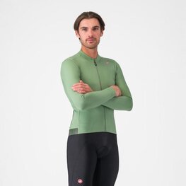 CASTELLI Tricou de cilism pentru iarnă cu mânecă lungă - ESPRESSO THERMAL - verde deschis