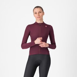CASTELLI Tricou de cilism pentru iarnă cu mânecă lungă - ESPRESSO THERMAL W LS - roșu