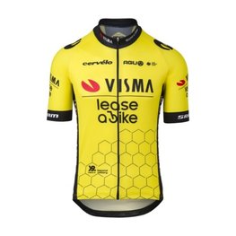 AGU Tricou de ciclism cu mânecă scurtă - REPLICA VISMA | LEASE A BIKE 2024 - galben/negru