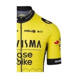 AGU Tricou de ciclism cu mânecă scurtă - REPLICA VISMA | LEASE A BIKE 2024 - galben/negru