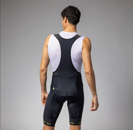 ALÉ Pantaloni scurți de ciclism cu bretele - STRADA 2.0 PR-E - negru/galben