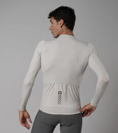 ALÉ Tricou de ciclism cu mânecă lungă de vară - COLOR BLOCK PRAGMA - bej